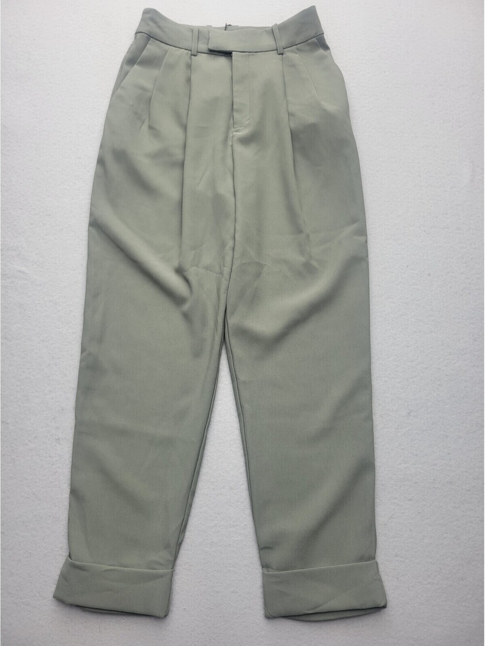 BB Dakota Women's Pants Size 4 Green High Rise Khakis Solid Knit Polyester
